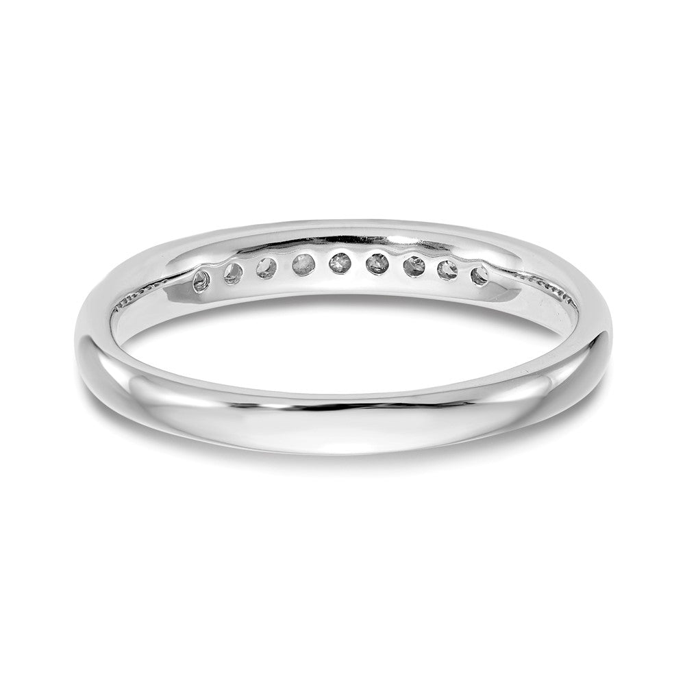 14K White Gold 9-Stone Real Diamond Channel Band
