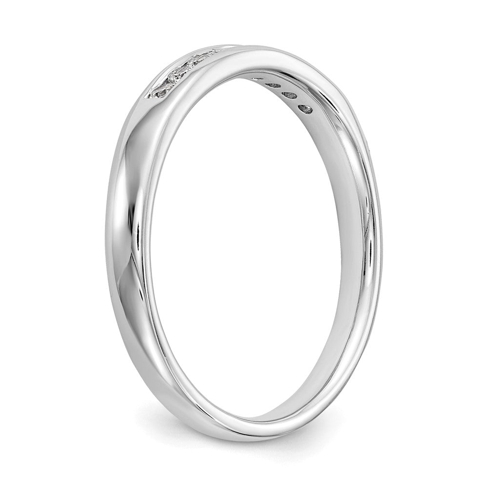 14K White Gold 9-Stone Real Diamond Channel Band