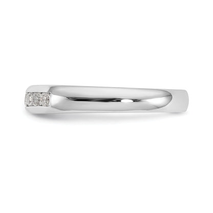 0.27ct. CZ Solid Real 14K White Gold 9-Stone Channel Wedding Band Ring