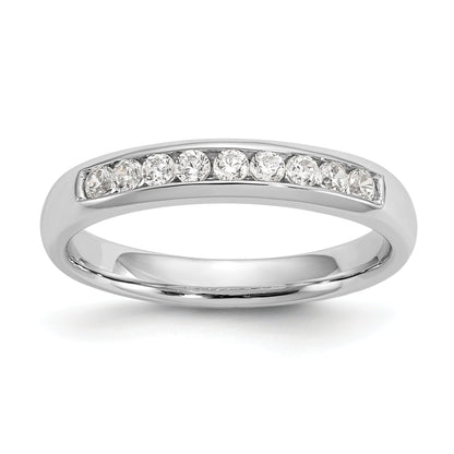 0.27ct. CZ Solid Real 14K White Gold 9-Stone Channel Wedding Band Ring