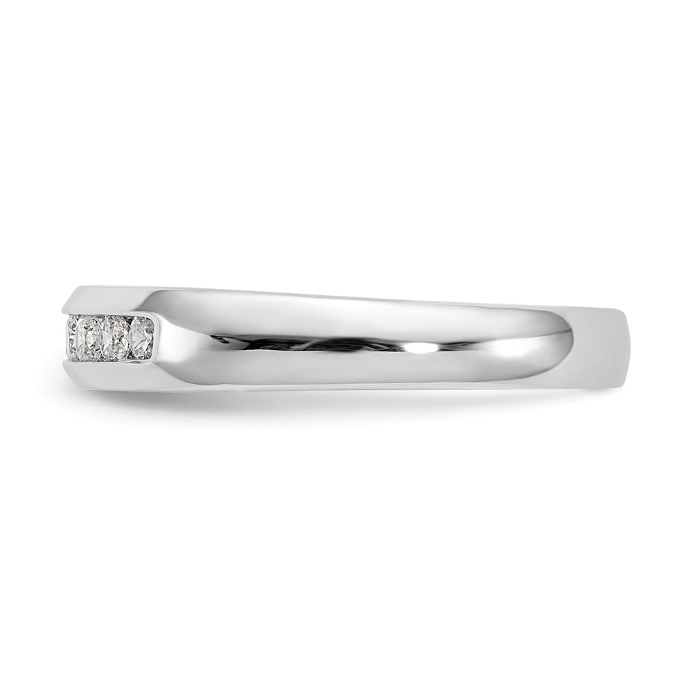 14K White Gold 9-Stone Real Diamond Channel Band