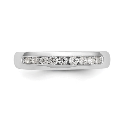 14K White Gold 9-Stone Real Diamond Channel Band