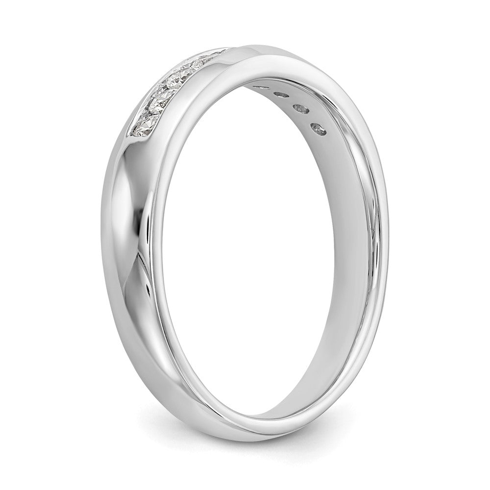 14K White Gold 9-Stone Real Diamond Channel Band