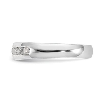0.54ct. CZ Solid Real 14K White Gold 9-Stone Channel Wedding Band Ring