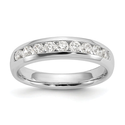 0.54ct. CZ Solid Real 14K White Gold 9-Stone Channel Wedding Band Ring