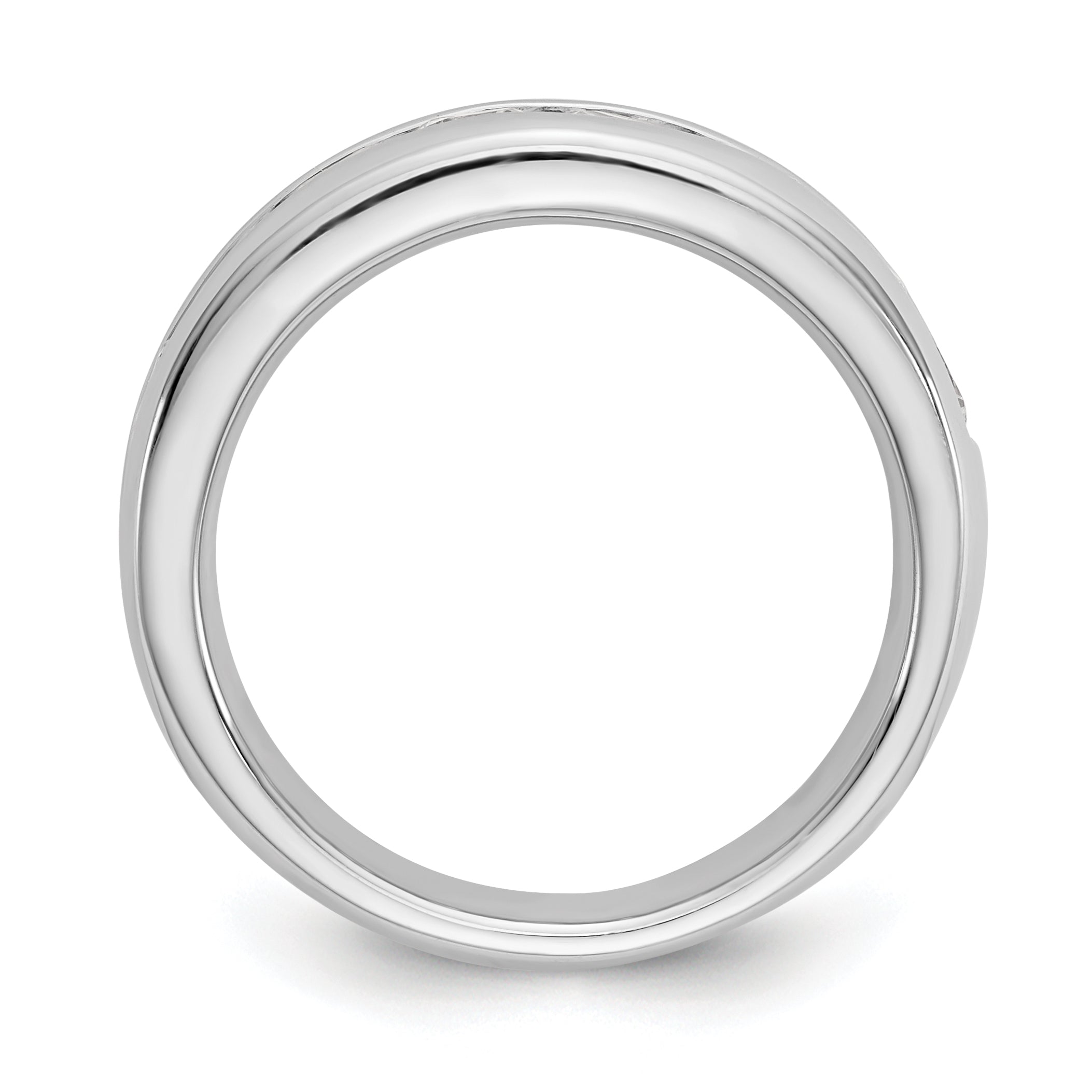 1.38ct. CZ Solid Real 14K White Gold 9-Stone Channel Wedding Band Ring