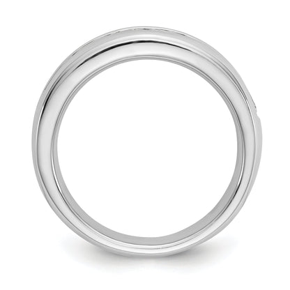 1.38ct. CZ Solid Real 14K White Gold 9-Stone Channel Wedding Band Ring