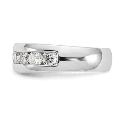 14K White Gold 9-Stone Real Diamond Channel Band