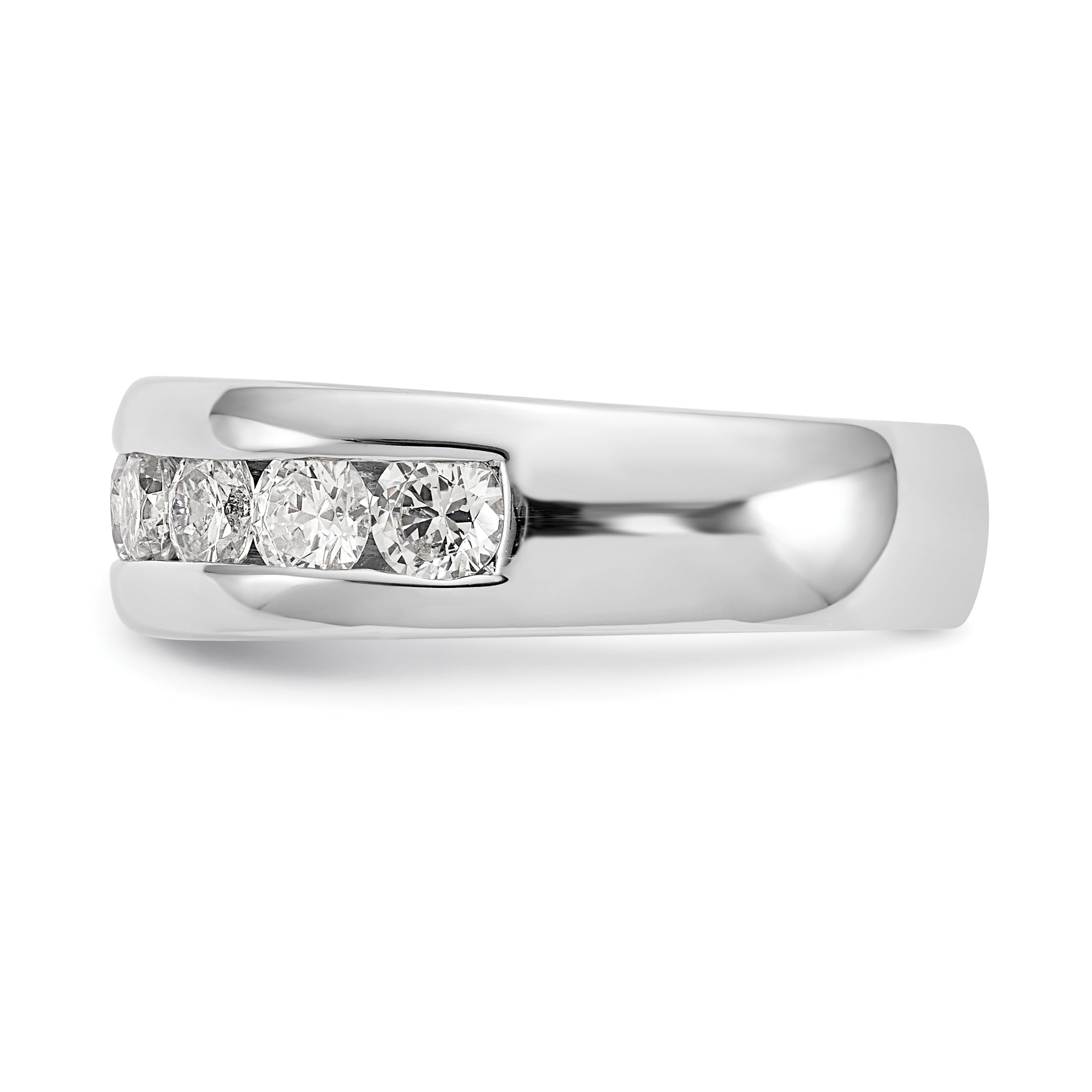 1.38ct. CZ Solid Real 14K White Gold 9-Stone Channel Wedding Band Ring