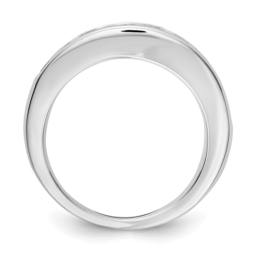 14K White Gold 9-Stone Real Diamond Channel Band