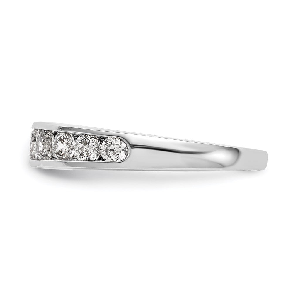 14K White Gold 9-Stone Real Diamond Channel Band