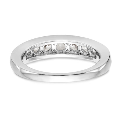 1.00ct. CZ Solid Real 14K White Gold 9-Stone Channel Wedding Band Ring