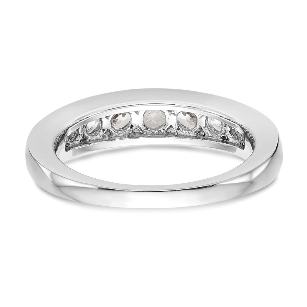 14K White Gold 9-Stone Real Diamond Channel Band