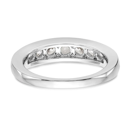14K White Gold 9-Stone Real Diamond Channel Band