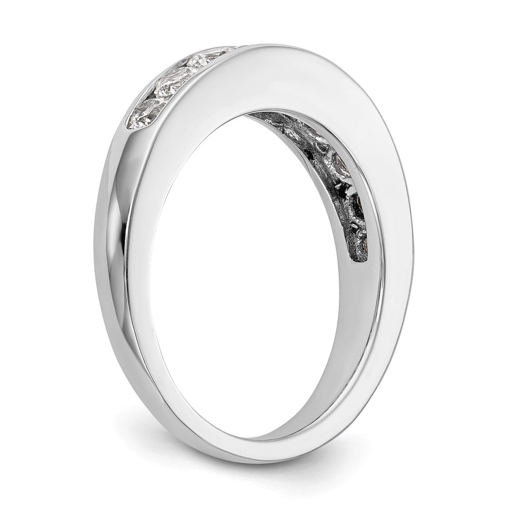 14K White Gold 9-Stone Real Diamond Channel Band