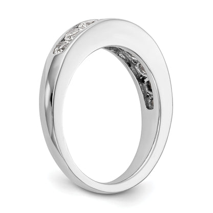 1.00ct. CZ Solid Real 14K White Gold 9-Stone Channel Wedding Band Ring
