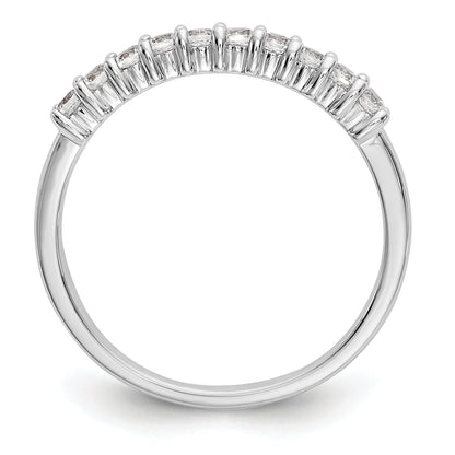 0.28ct. CZ Solid Real 14K White Gold 10-Stone Wedding Band Ring