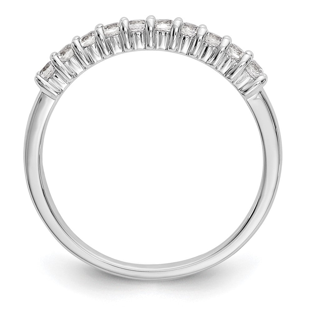 14K White Gold 10-Stone Real Diamond Band