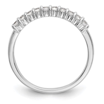 14K White Gold 10-Stone Real Diamond Band