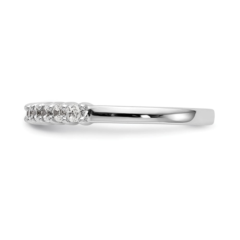 14K White Gold 10-Stone Real Diamond Band