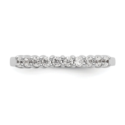 0.28ct. CZ Solid Real 14K White Gold 10-Stone Wedding Band Ring