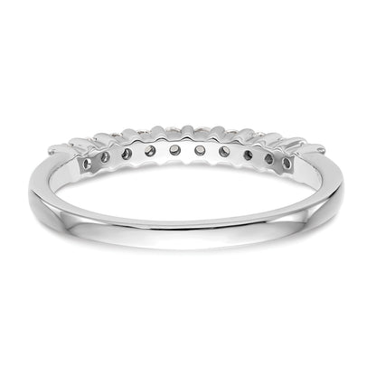 0.28ct. CZ Solid Real 14K White Gold 10-Stone Wedding Band Ring