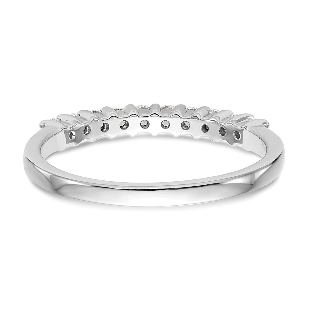 14K White Gold 10-Stone Real Diamond Band