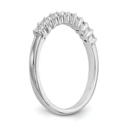 0.28ct. CZ Solid Real 14K White Gold 10-Stone Wedding Band Ring