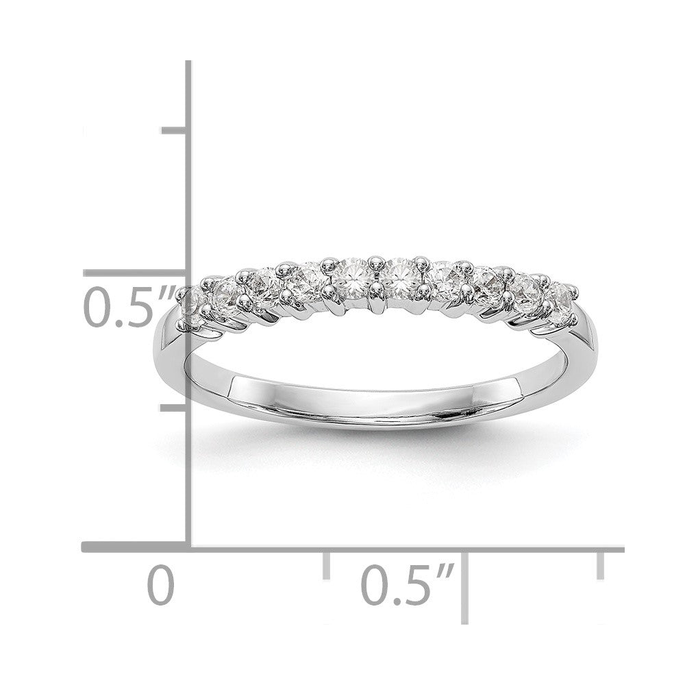 14K White Gold 10-Stone Real Diamond Band