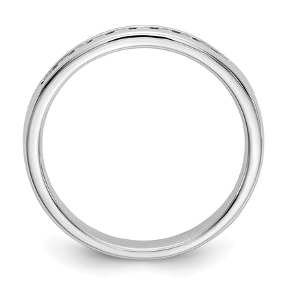 0.20ct. CZ Solid Real 14K White Gold 10-Stone Channel Wedding Band Ring