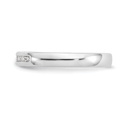 0.20ct. CZ Solid Real 14K White Gold 10-Stone Channel Wedding Band Ring