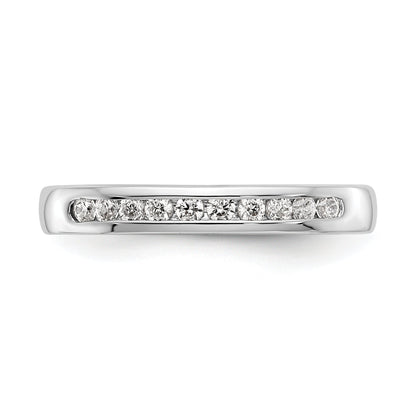 0.20ct. CZ Solid Real 14K White Gold 10-Stone Channel Wedding Band Ring