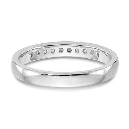 0.20ct. CZ Solid Real 14K White Gold 10-Stone Channel Wedding Band Ring