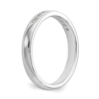 0.20ct. CZ Solid Real 14K White Gold 10-Stone Channel Wedding Band Ring