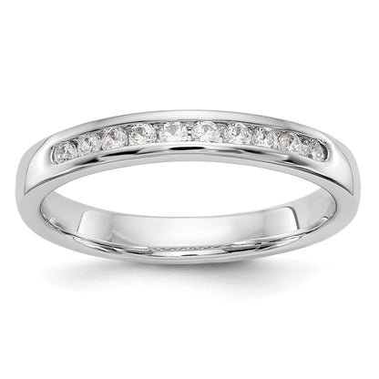 0.20ct. CZ Solid Real 14K White Gold 10-Stone Channel Wedding Band Ring