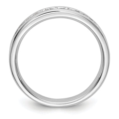 0.35ct. CZ Solid Real 14K White Gold 10-Stone Channel Wedding Band Ring