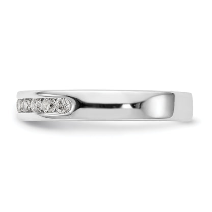 0.35ct. CZ Solid Real 14K White Gold 10-Stone Channel Wedding Band Ring