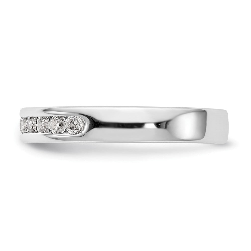 14k White Gold 10-Stone 1/3 carat Round Diamond Complete Channel Band