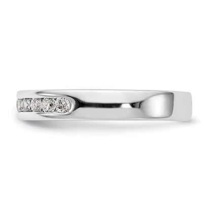 14k White Gold 10-Stone 1/3 carat Round Diamond Complete Channel Band