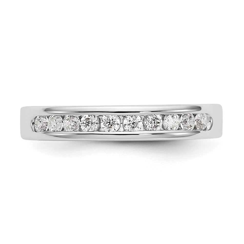 14k White Gold 10-Stone 1/3 carat Round Diamond Complete Channel Band