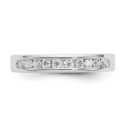 14k White Gold 10-Stone 1/3 carat Round Diamond Complete Channel Band