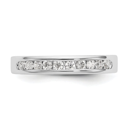 0.35ct. CZ Solid Real 14K White Gold 10-Stone Channel Wedding Band Ring