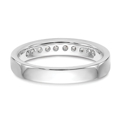 0.35ct. CZ Solid Real 14K White Gold 10-2mm Stone Channel Wedding Band Ring