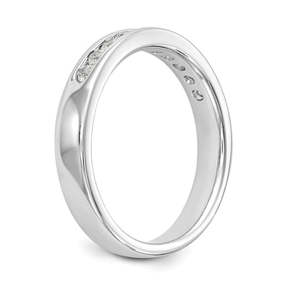 0.35ct. CZ Solid Real 14K White Gold 10-Stone Channel Wedding Band Ring