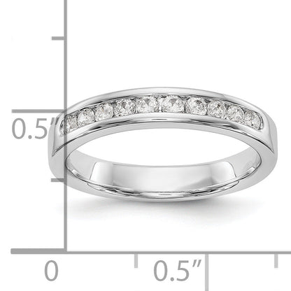 0.35ct. CZ Solid Real 14K White Gold 10-2mm Stone Channel Wedding Band Ring