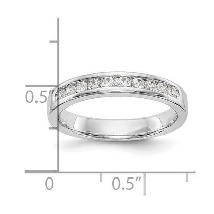 14k White Gold 10-Stone 1/3 carat Round Diamond Complete Channel Band