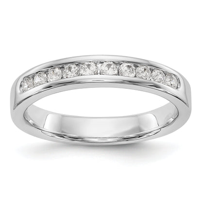 0.35ct. CZ Solid Real 14K White Gold 10-2mm Stone Channel Wedding Band Ring