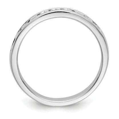 0.52ct. CZ Solid Real 14K White Gold 10-2.4mm Stone Channel Wedding Band Ring