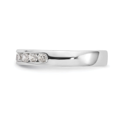 0.52ct. CZ Solid Real 14K White Gold 10-2.4mm Stone Channel Wedding Band Ring