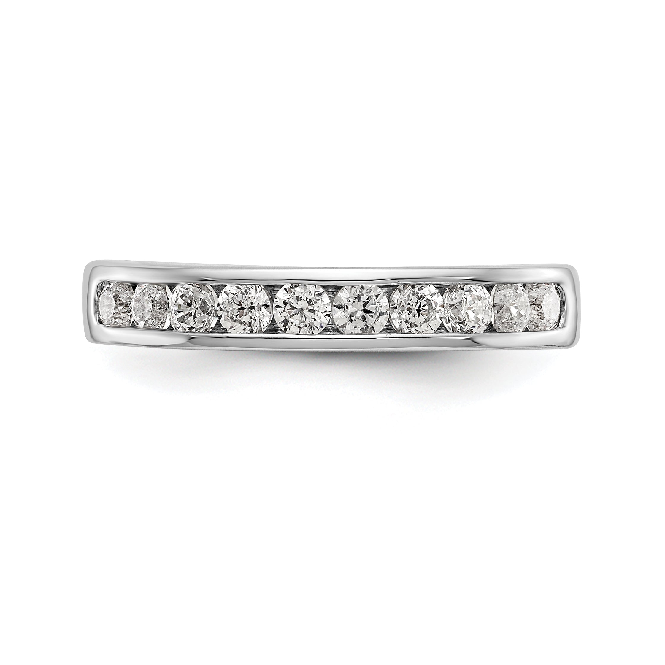 0.52ct. CZ Solid Real 14K White Gold 10-2.4mm Stone Channel Wedding Band Ring